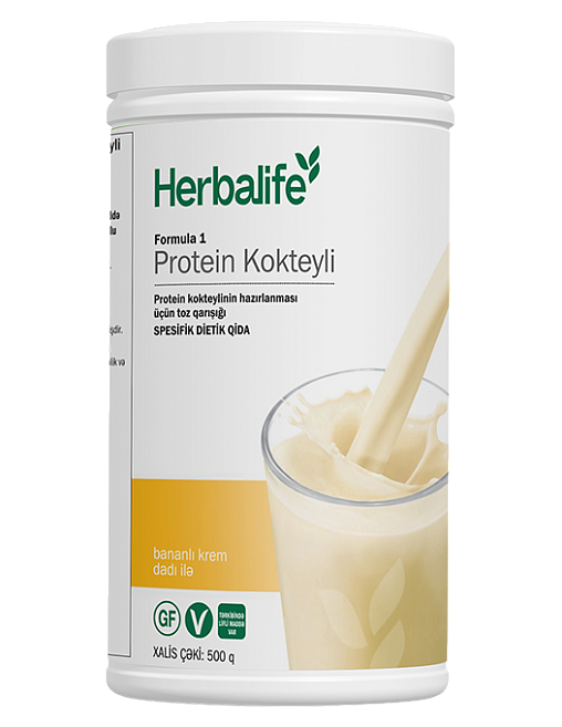Protein kokteyli Formula 1 bananlı krem dadı ilə Arıqlamaq üçün Protein kokteyli Formula 1 bananlı krem dadı ilə